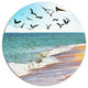 Sea Gulls Over The Seashore, Seashore Round Metal Wall Art, 23"