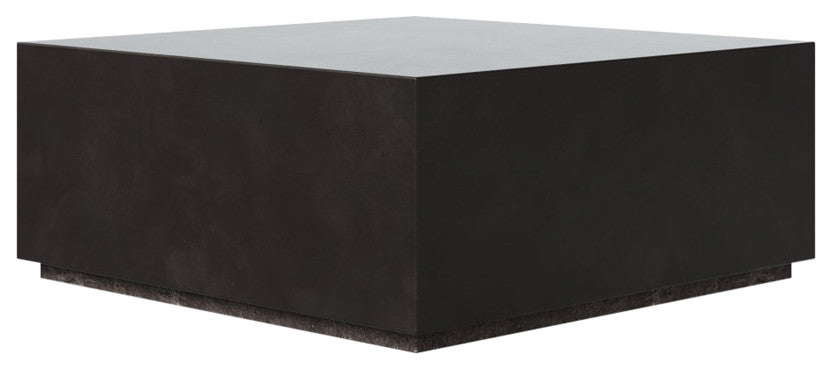 Bloc Square Concrete Coffee Table, Lava Brown, 40"