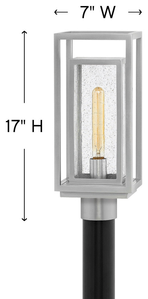 Hinkley Republic Medium Post Top Or Pier Mount Lantern, Satin Nickel
