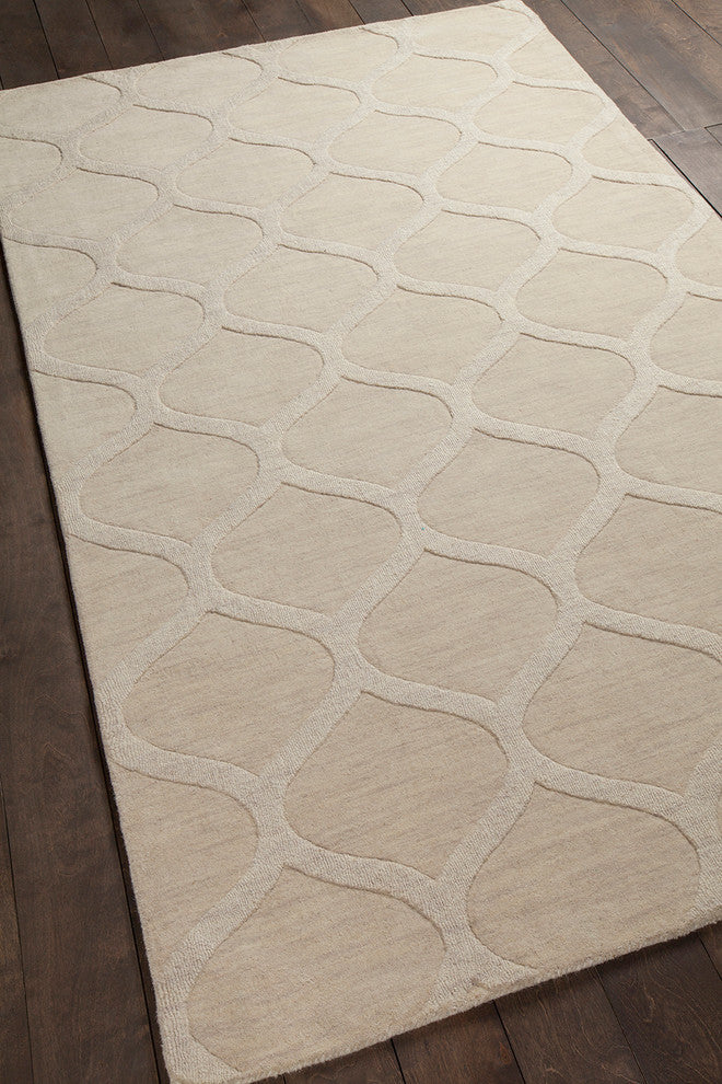 Mystica Contemporary Area Rug, Ivory, 5'x8' Rectangle