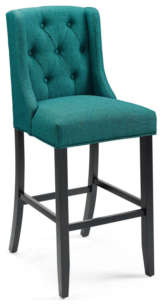 Baronet Tufted Button Upholstered Fabric Bar Stool Teal