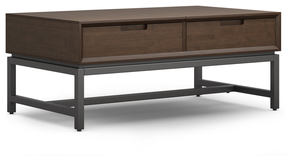 Banting Solid Hardwood Lift Top Coffee Table, Walnut Brown
