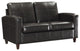 Espresso Brown Bonded Leather Loveseat With Espresso Finish Legs