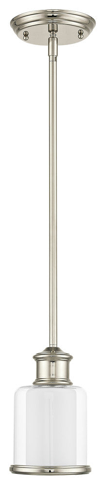 Middlebush 1-Light Mini Pendant, Polished Nickel