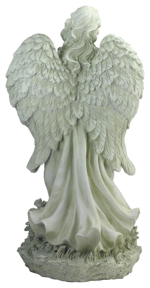 24.5" Light Olive Green Praying Angel Decorative Outdoor Garden Statue