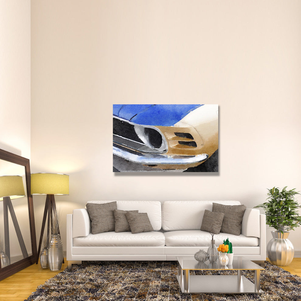 "Ford Mustang Front Detail Watercolor" Fine Art Print