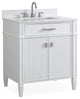 30" Durand Modern White Bathroom Sink Vanity With Stone Counter Top