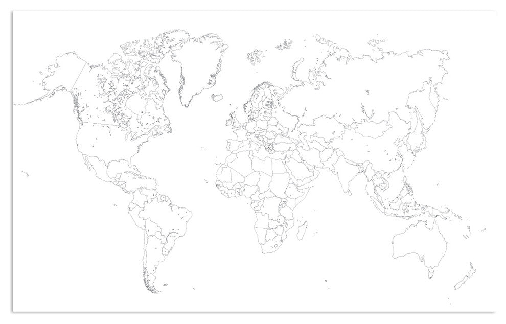 BW Maps World Map Coloring Poster