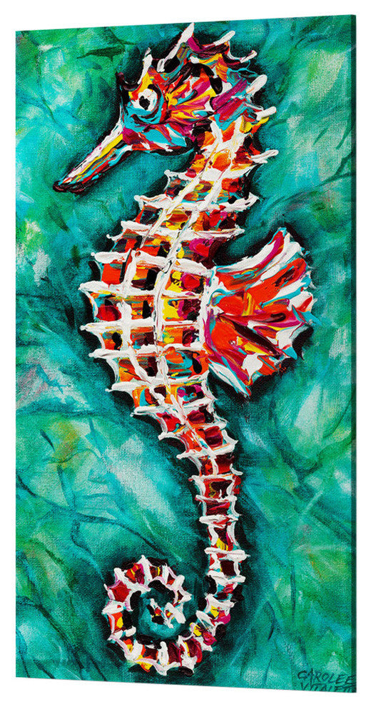 Radiant Seahorse II' by Carolee Vitaletti Giclee Canvas Wall Art, 20"x40"