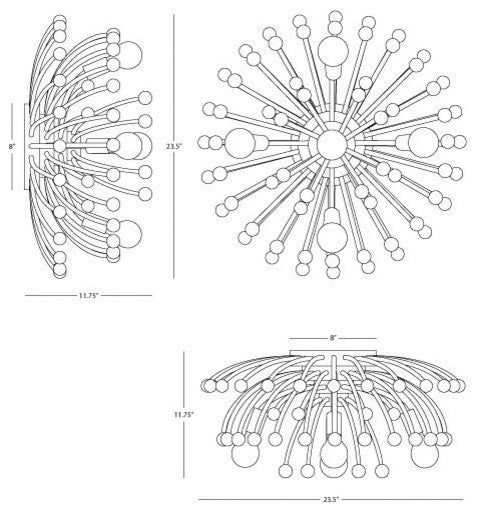 Anemone Flushmount, Polished Nickel