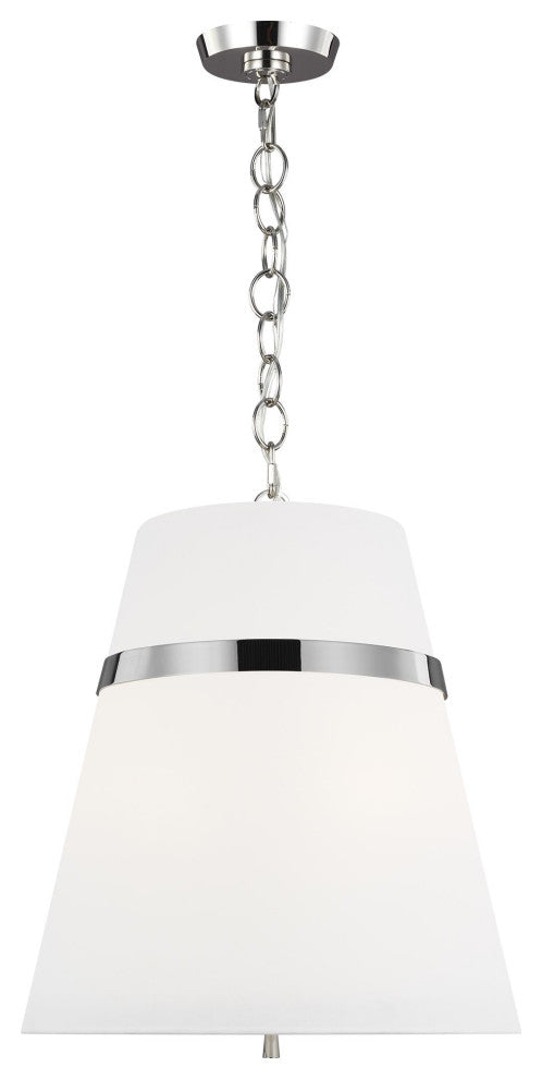 3-Light Large Pendant, Polished Nickel