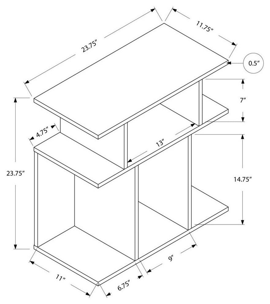 Accent Table, 24" Dark Taupe