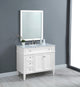 Home Living Vanity with Carrara White Marble Countertop, White, 40", Single Sink