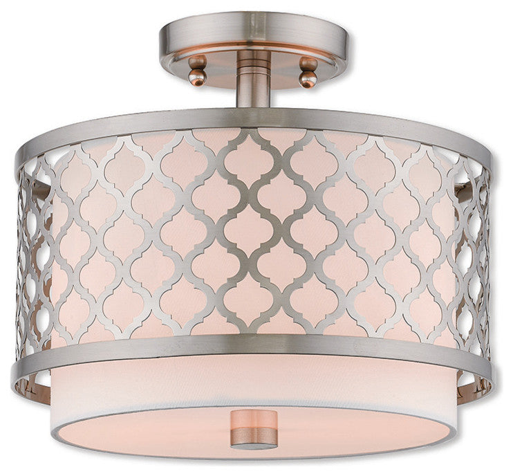 Livex Lighting Arabesque Brushed Nickel Light Ceiling Mount
