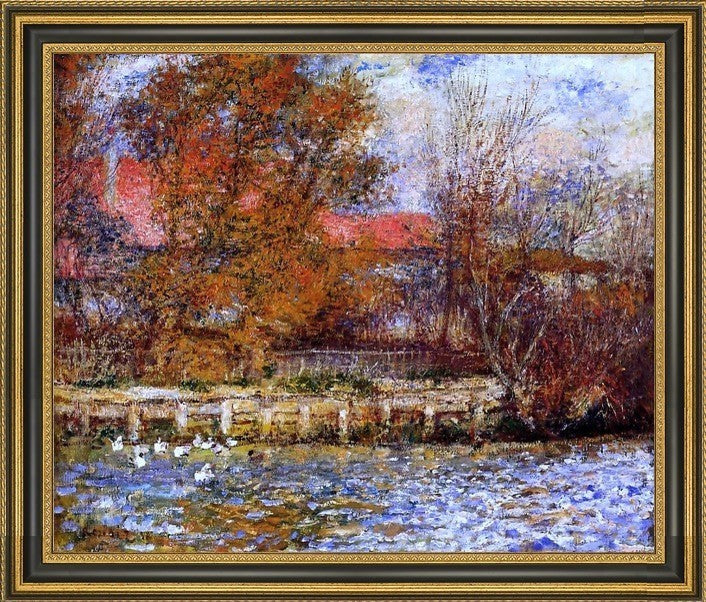 Pierre Auguste Renoir The Duck PondFramed Premium Canvas Print, 16"x20"
