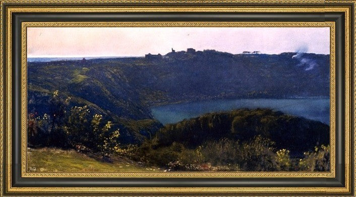Giulio Aristide Sartorio Landscape Framed Premium Canvas Print, 14"x28"