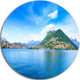 Lugano Lake Ticino Panorama, Seashore Round Wall Art, 11"