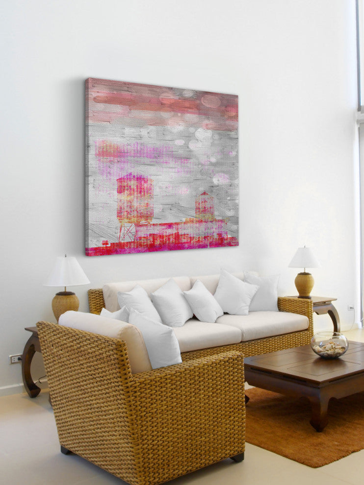 "Silos in Color" Print on Canvas, 48"x48"