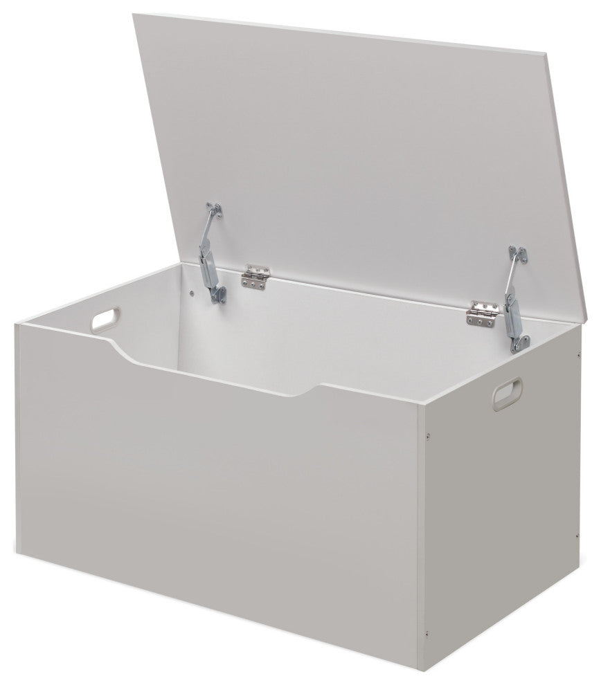 Badger Basket Flat Bench Top Toy and Storage Box, White