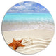 Brown Starfish On Caribbean Beach, Seashore Disc Metal Wall Art, 23"
