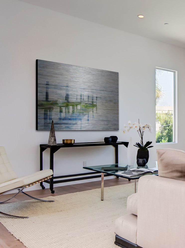 "Dock Mist" UV Ink Print on Brushed  Aluminum, 45"x30"