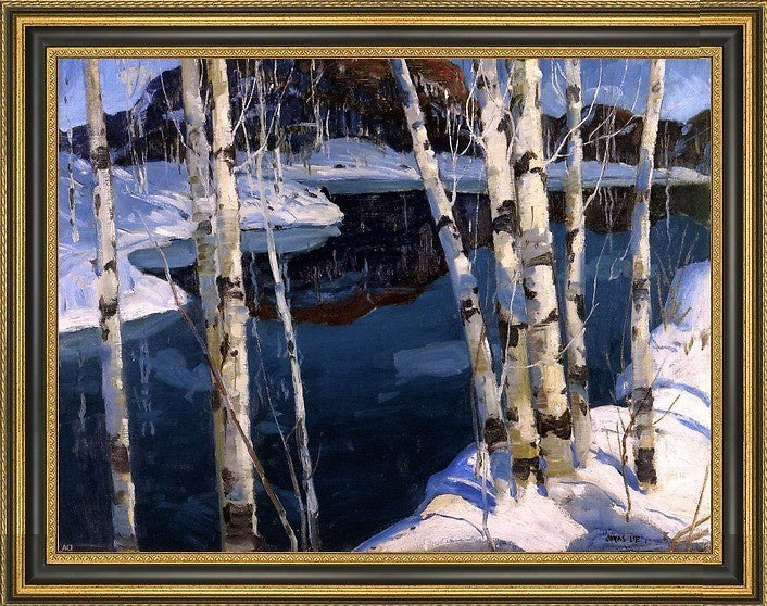 Jonas Lie a Winter Blue Framed Premium Canvas Print, 21"x28"