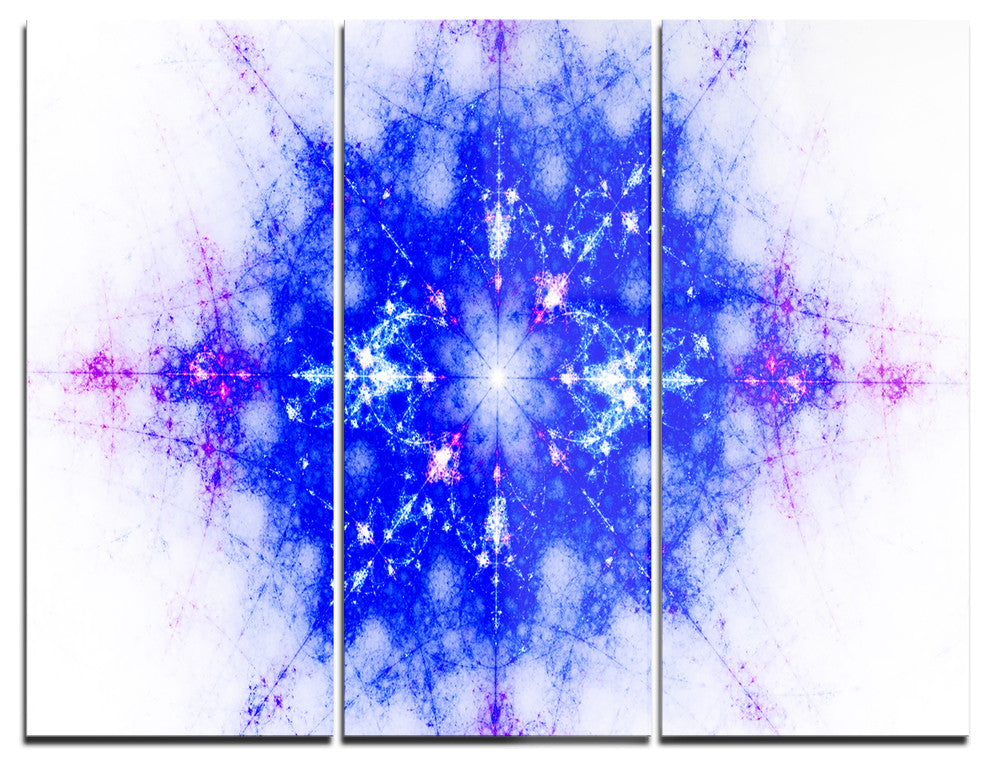 "Blue Illustration Pattern" Digital Metal Wall Art, 3 Panels, 36"x28"