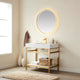 Funes Bath Vanity with Mirror, Brushed Gold Support, 36'', White Stone Top