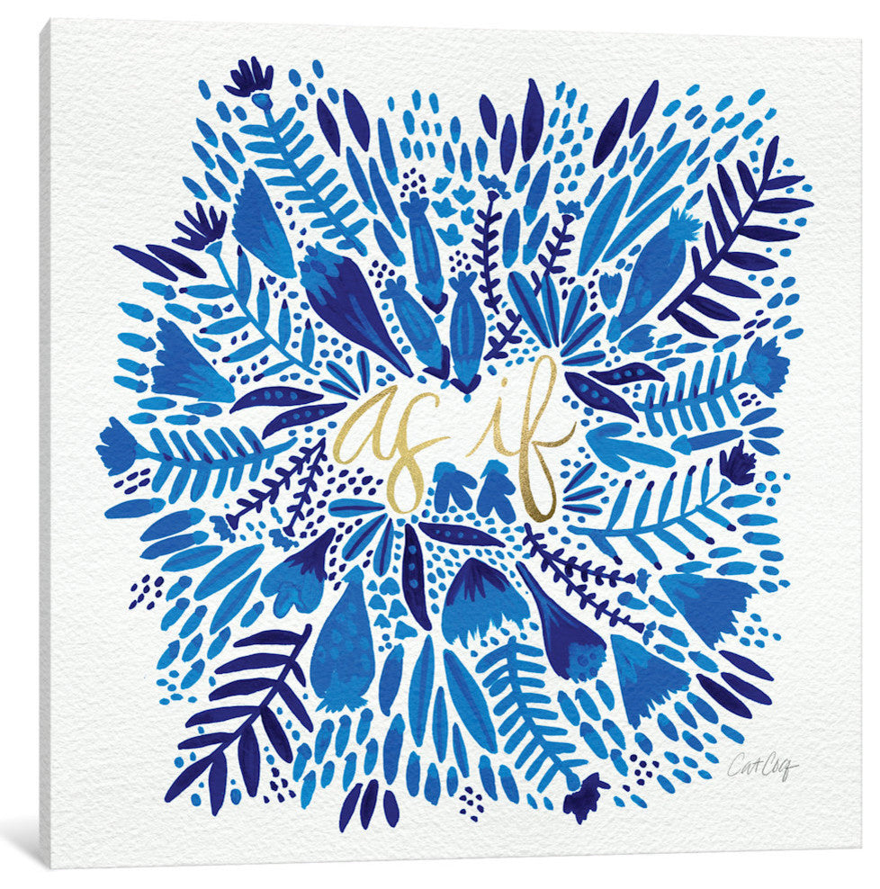 "As If Navy Artprint" by Cat Coquillette, 37x37x1.5