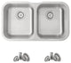 STYLISH Jaspel Dual Mount 32" Double-Bowl Stainless Steel Kitchen Sink