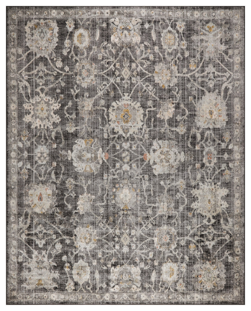 Nourison Oushak Home 7' x 10' Charcoal Vintage Indoor Rug