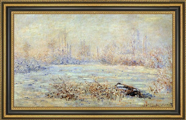 Claude Oscar Monet Frost Framed Premium Canvas Print, 18"x27"