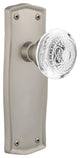 Prairie Plate Single Dummy Crystal Egg and Dart Knob, Satin Nickel, PRACED