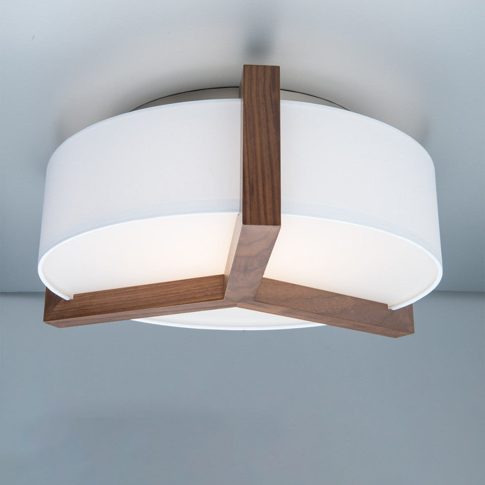 Segment 22" LED Flush Mount 3000K, Dark Walnut