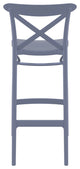 Cross Bar Stool, Set of 2, Dark Gray