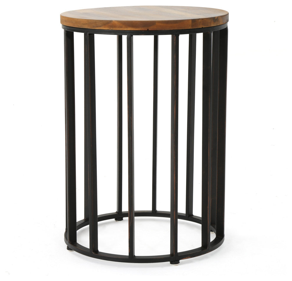 GDF Studio Colburn Outdoor Natural Finished Acacia Wood 15" Accent Table