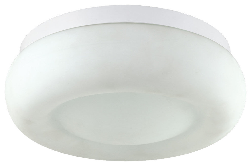 Disk, 1-Light Large Flush Mount, White