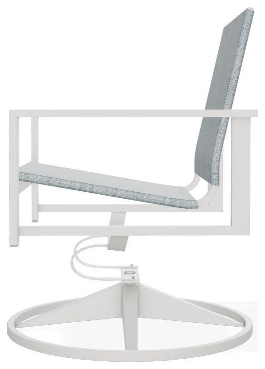 Tribeca Sling Outdoor Swivel Rocker, Charm/Snow