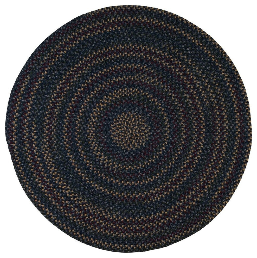 Colonial Mills Midnight MN57 Indigo Traditional Area Rug, Round 4'x4'
