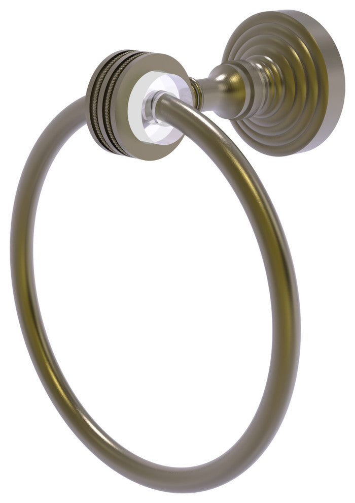Pacific Grove Towel Ring with Dotted Accents, Antique Brass