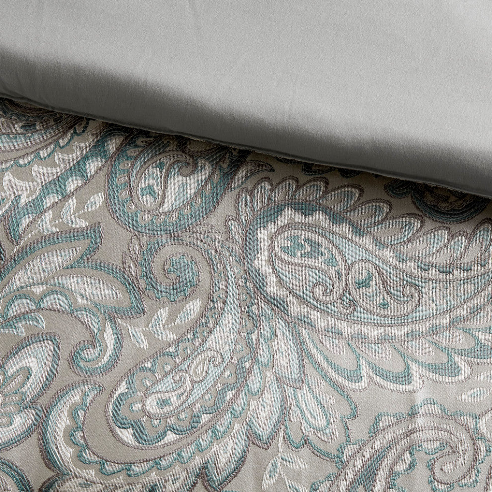 Madison Park Aubrey 12 Piece Comforter Set With Cotton Bed Sheets, Teal