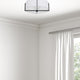 White Contemporary Semi-Flush Mount With Matte Black Metal