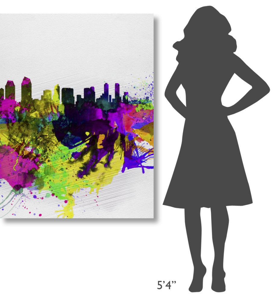"San Diego Watercolor Skyline" Fine Art Print