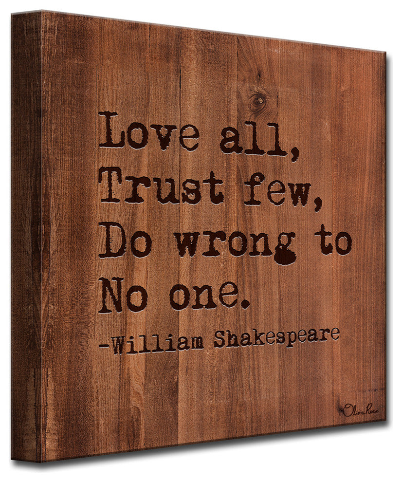 Ready2HangArt William Shakespeare Love by Olivia Rose Canvas Art, 12"x12"