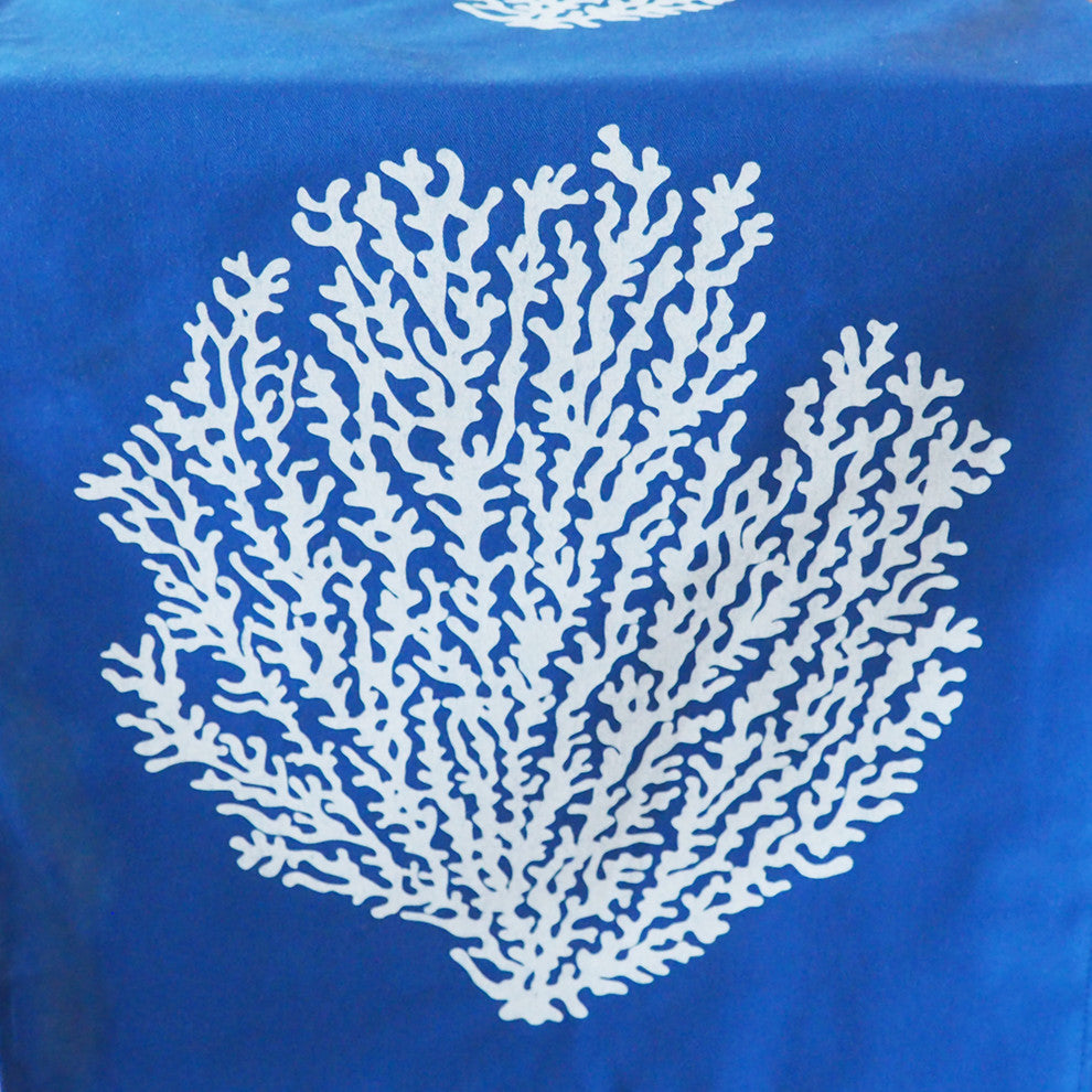 Coral Eco Coastal Table Runner, 16"x90", Blue