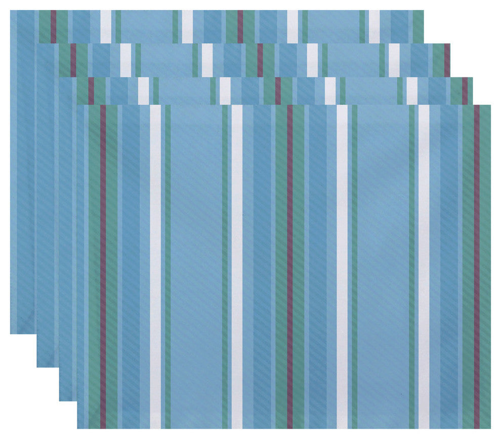 Multi-Stripe, Stripe Print Placemat, Set of 4, Light Blue
