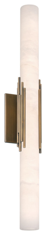 Venna, Wall Sconce , 28", Antique Brass, Alabaster
