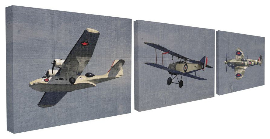 Kids Military Planes Blue Design, 16"x20"