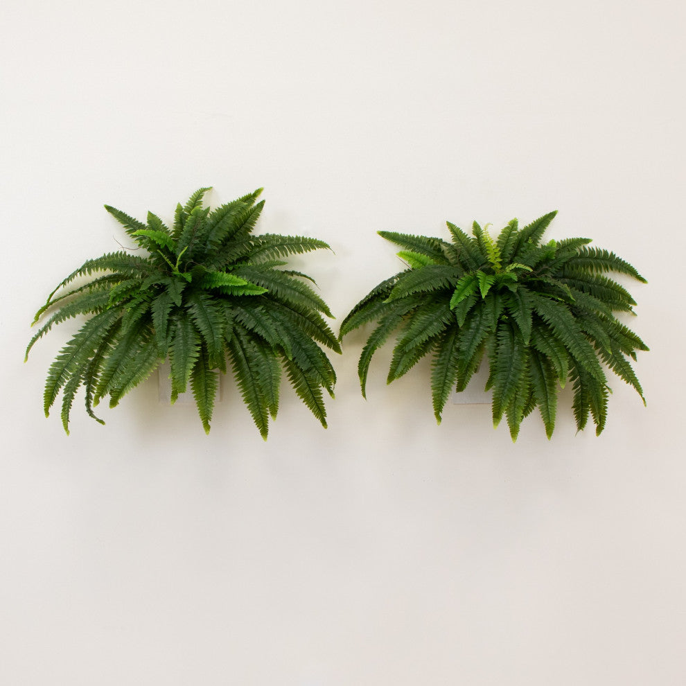 48" UV Resistant Artificial Boston Fern, Indoor/Outdoor Set of 2