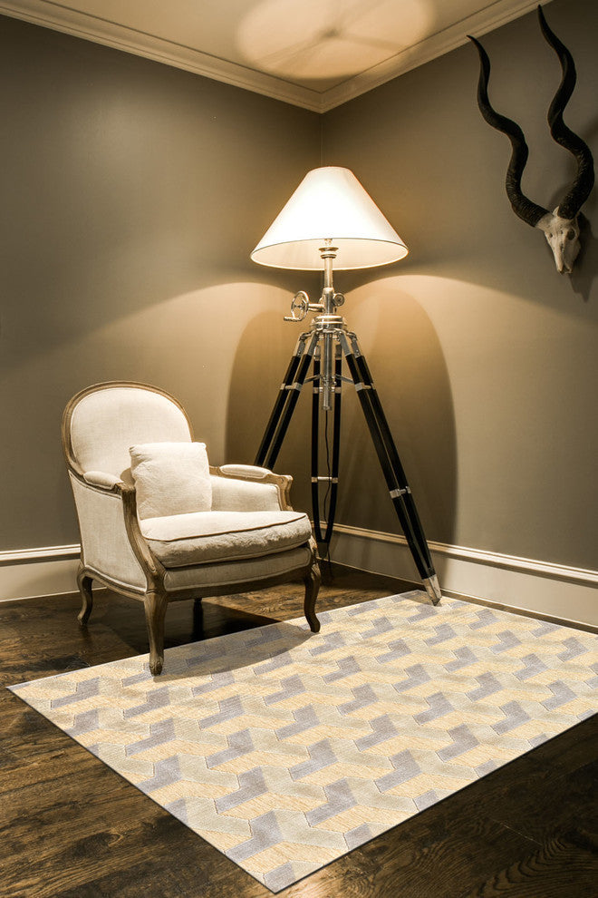Weave & Wander Pellaro Rug, Cream/Silver, 2'2"x4'